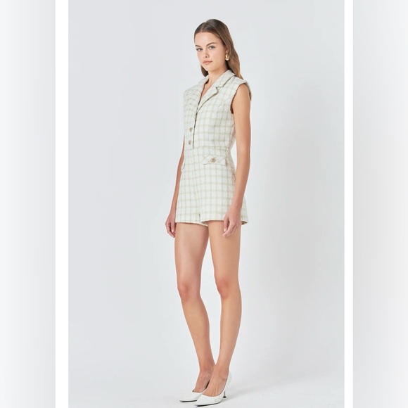 Endless Rose Sleeveless Tweed Suited Romper.NWT Size : S - Picture 3 of 11